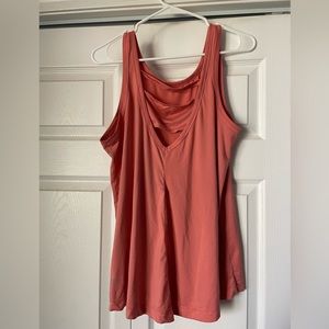 Coral tank top with tie back
